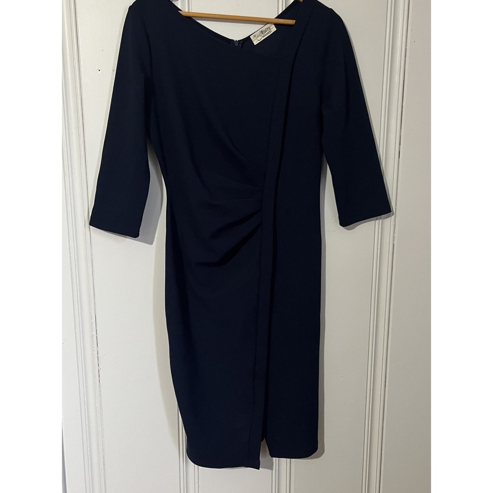 Women's Navy Blue Sailor Dress Large Vintage Redefined Tummy Hider